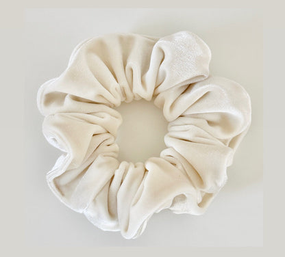 ivory cream velvet hair scrunchie