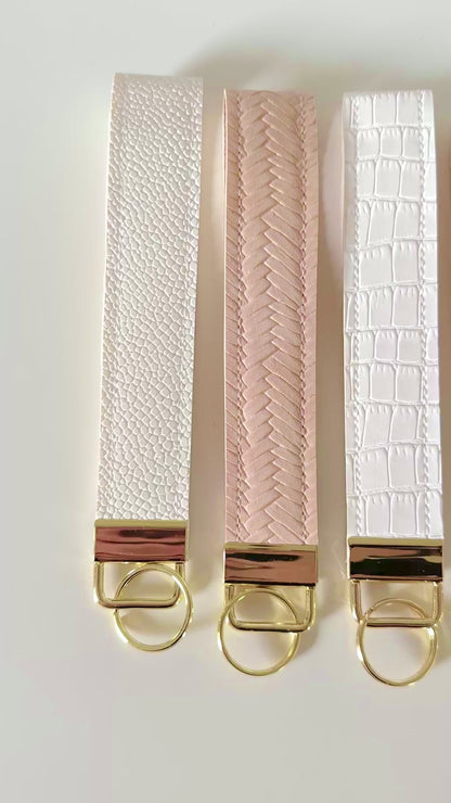 Neutral White Cream Key Wristlets
