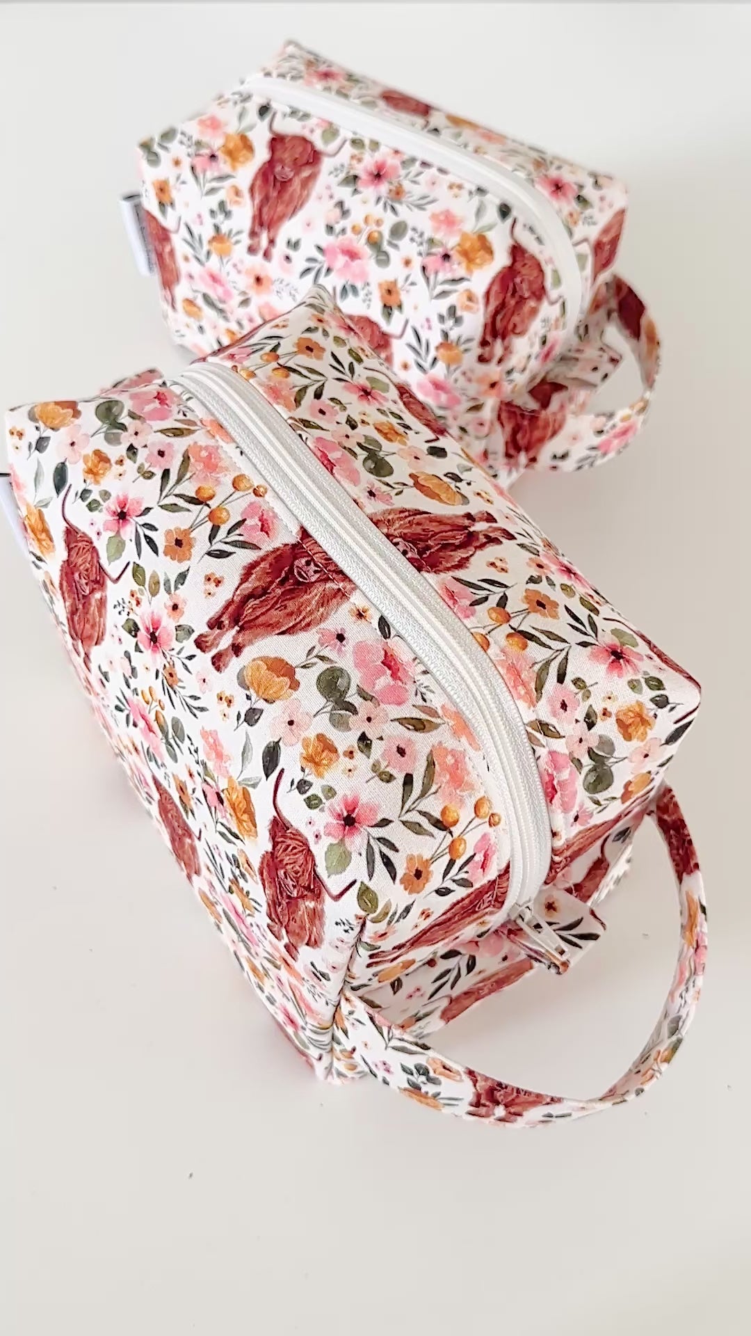 highland cow patterned makeup bags
