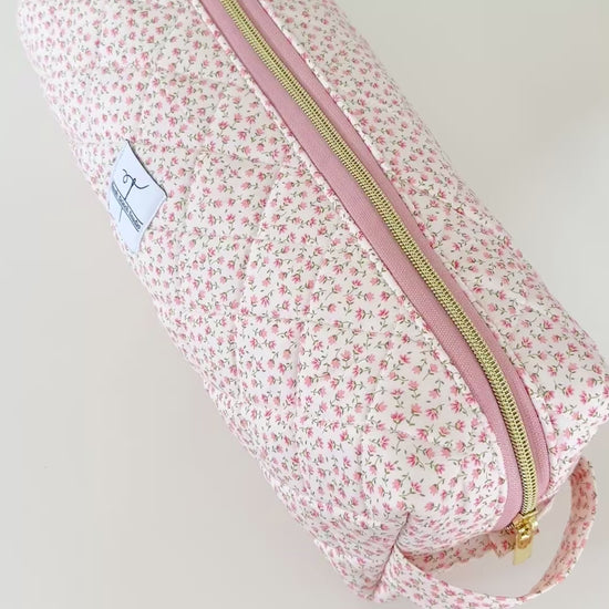 floral quilted hair tool bag