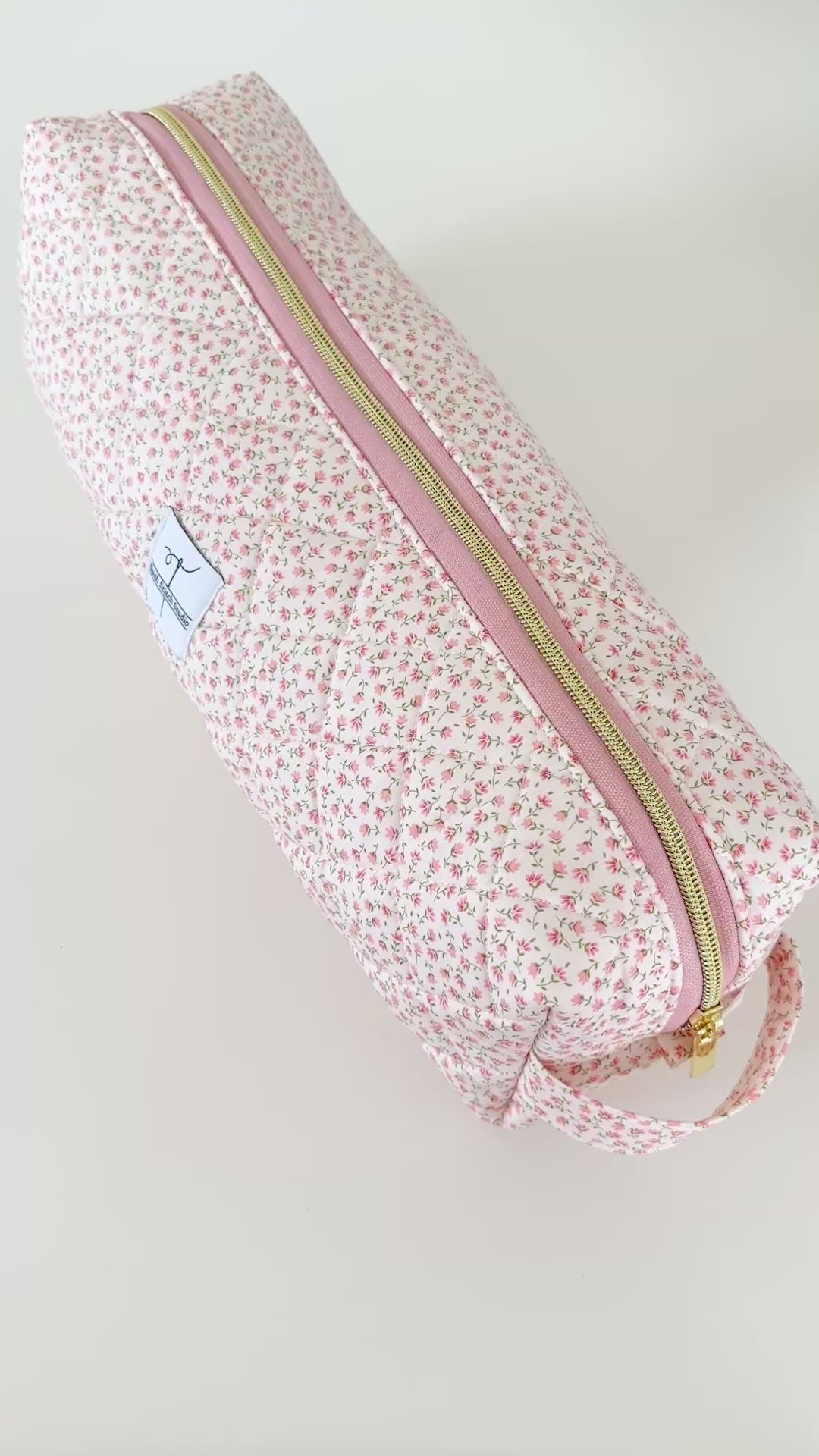 floral quilted hair tool bag