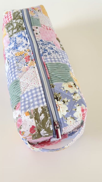 boho quilted patchwork hair tool bag