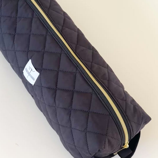 black quilted hair tool bag. made in canada