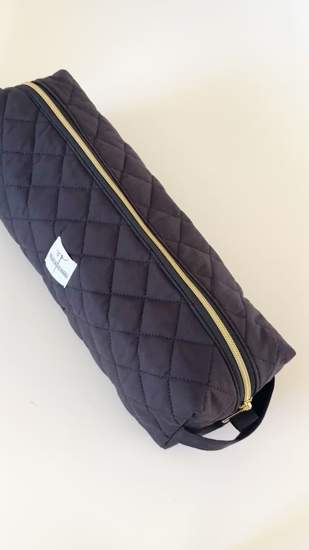 black quilted hair tool bag. made in canada