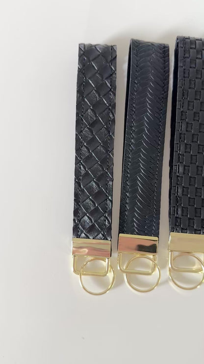 Black Textured Key Wristlets