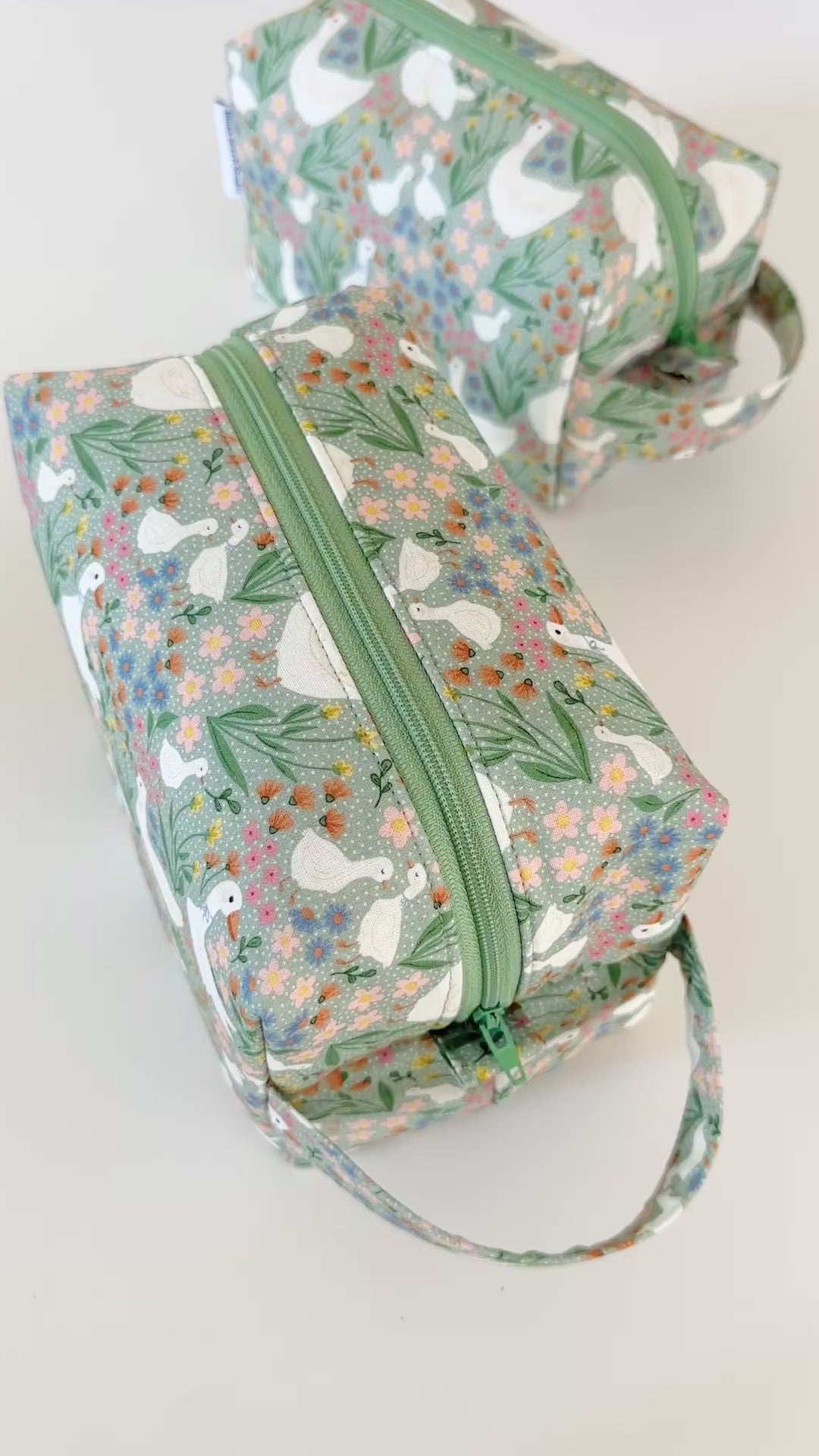 green goose floral cotton makeup cosmetic bags