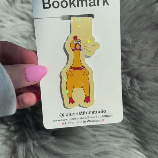 rubber chicken bookmark