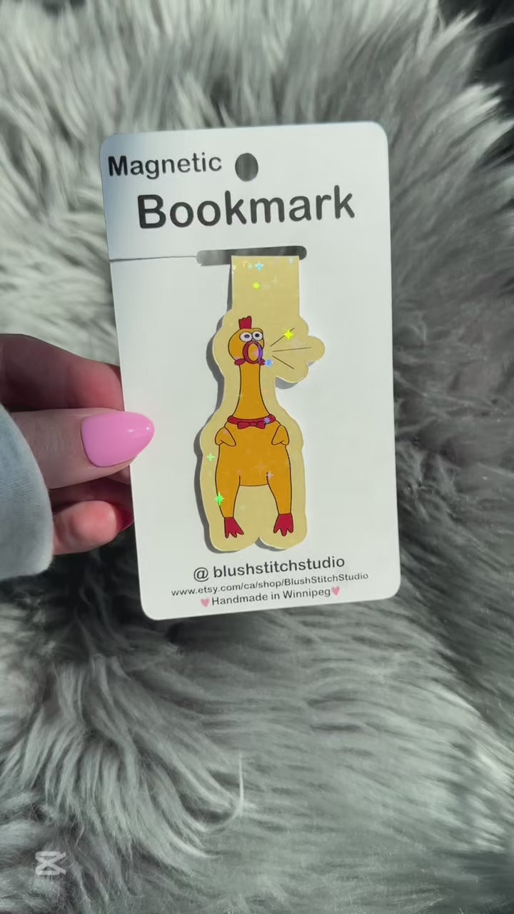 rubber chicken bookmark