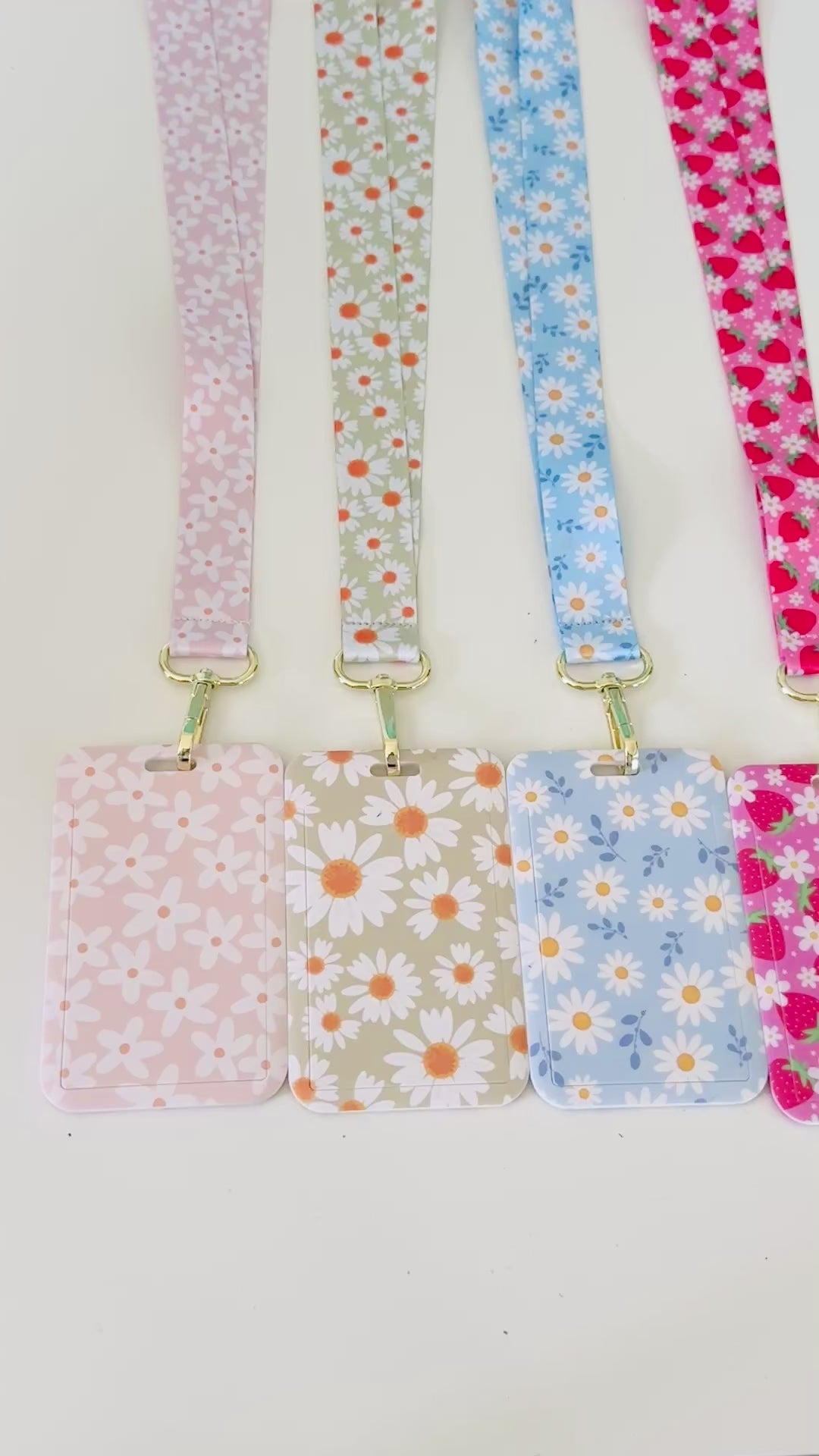  daisy floral lanyard with matching id card badge holder